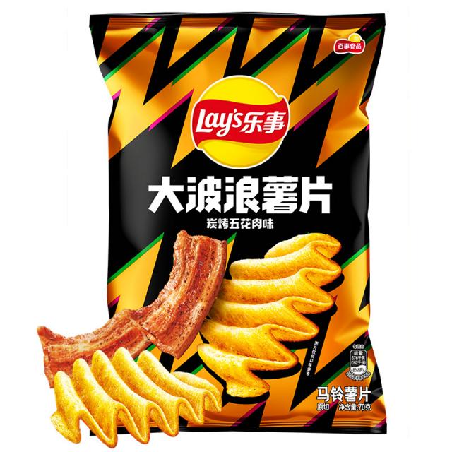 乐事大波浪薯片烤肉味70g